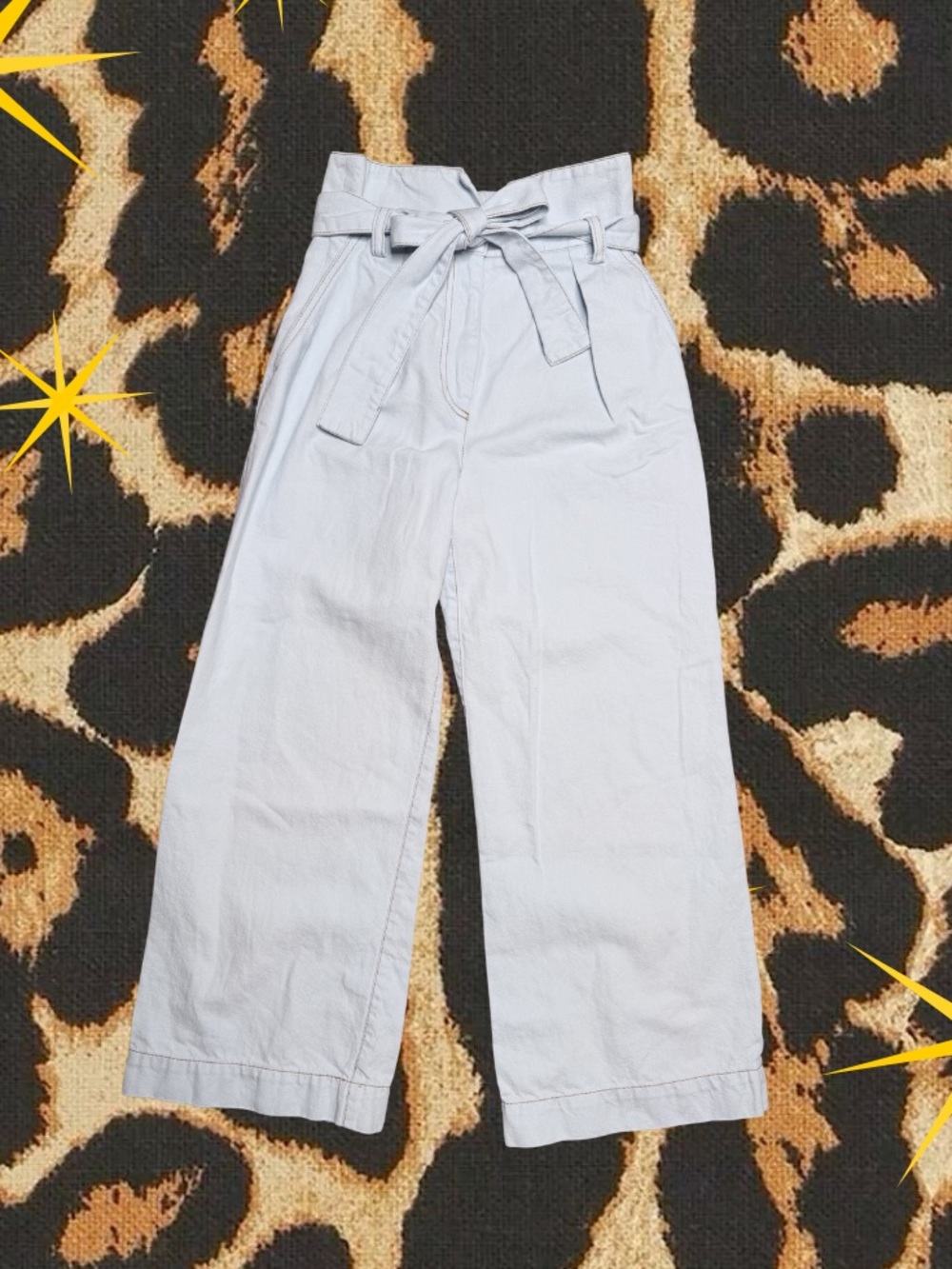 MANNING CARTELL | Light Wash Paperbag Waist Wide Leg Pants | Like New Size 2